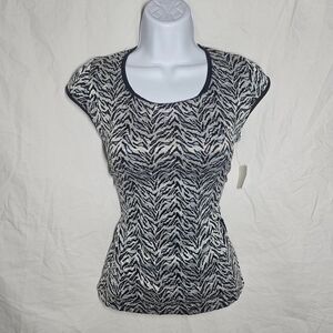 Vintage y2k deadstock micro mesh lace keyhole back form fit top